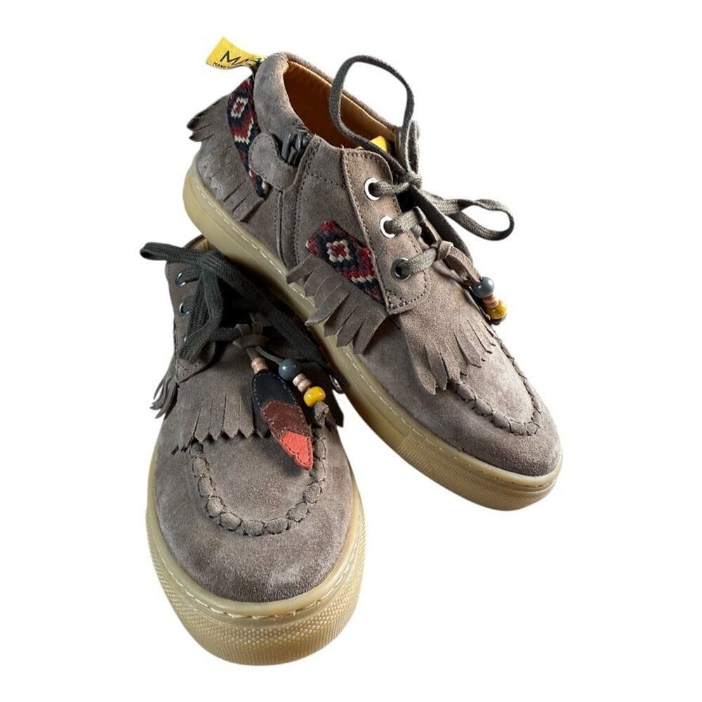 MAÁ Kids Suede Moccasin Sneakers Fringe Beaded Leather Shoes Size 36 / US 4–4.5 - Picture 14 of 14